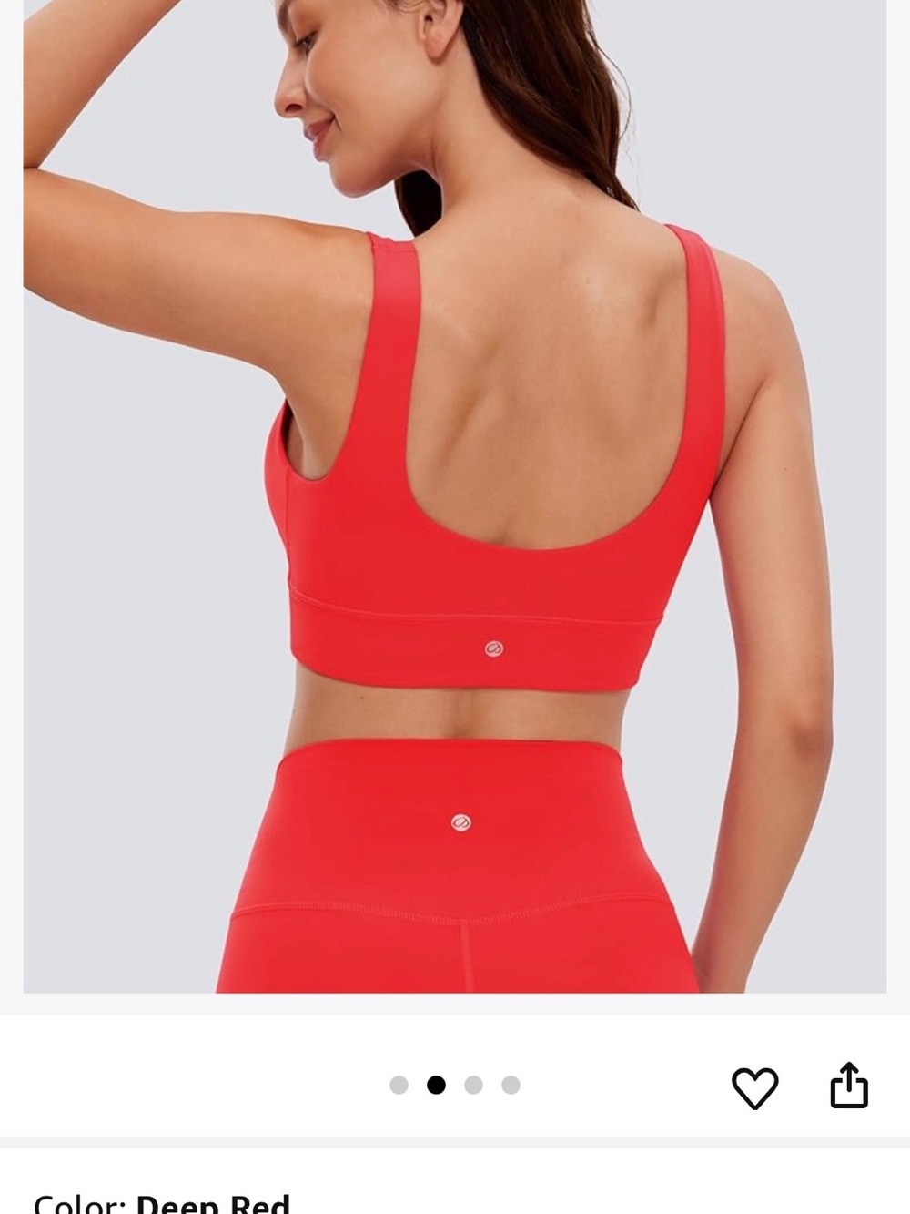 CRZYOGA Top Sports bra and bottom Shorts in Red
